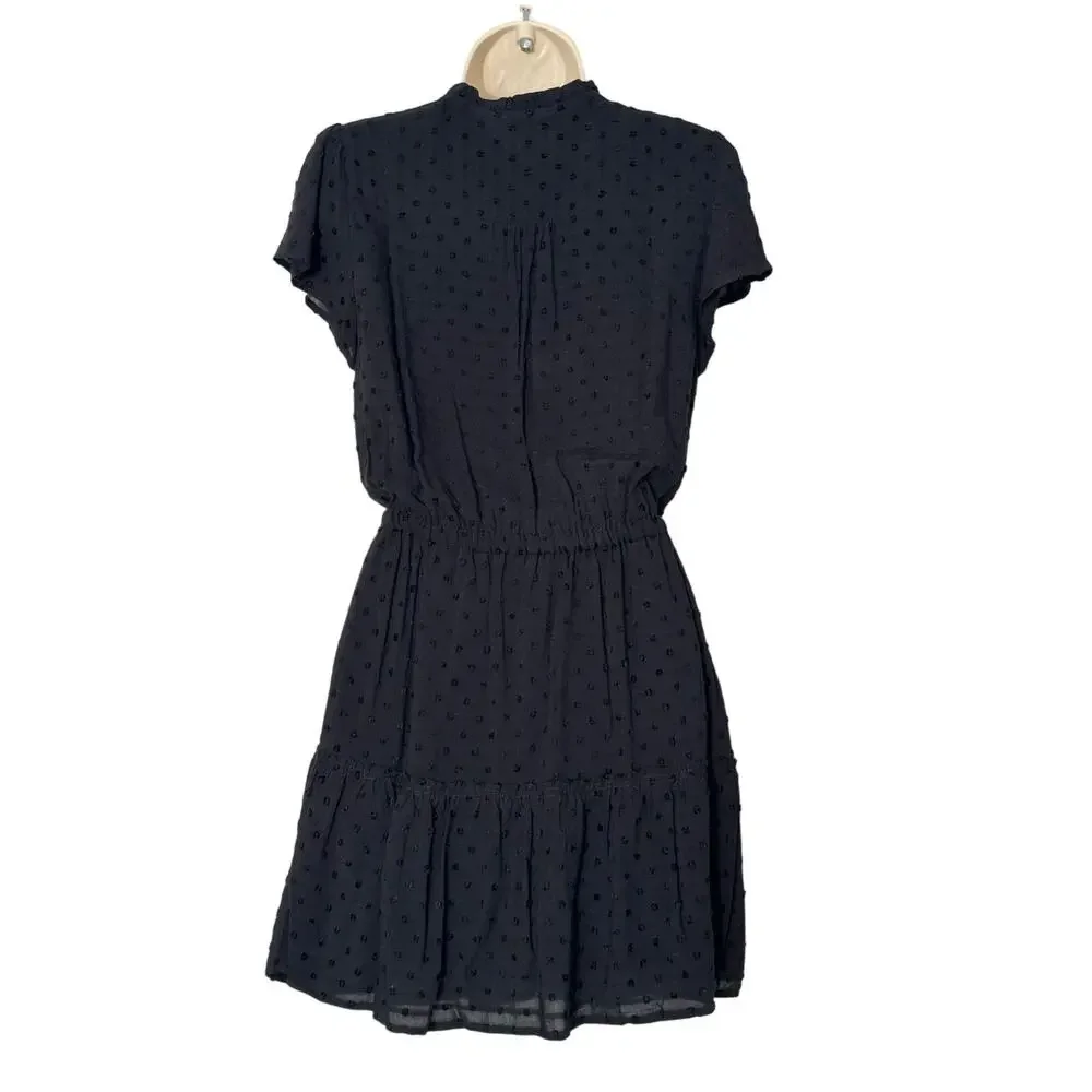 PAIGE Jannah Swiss Dot Mini Dress in‎ Black Size XS